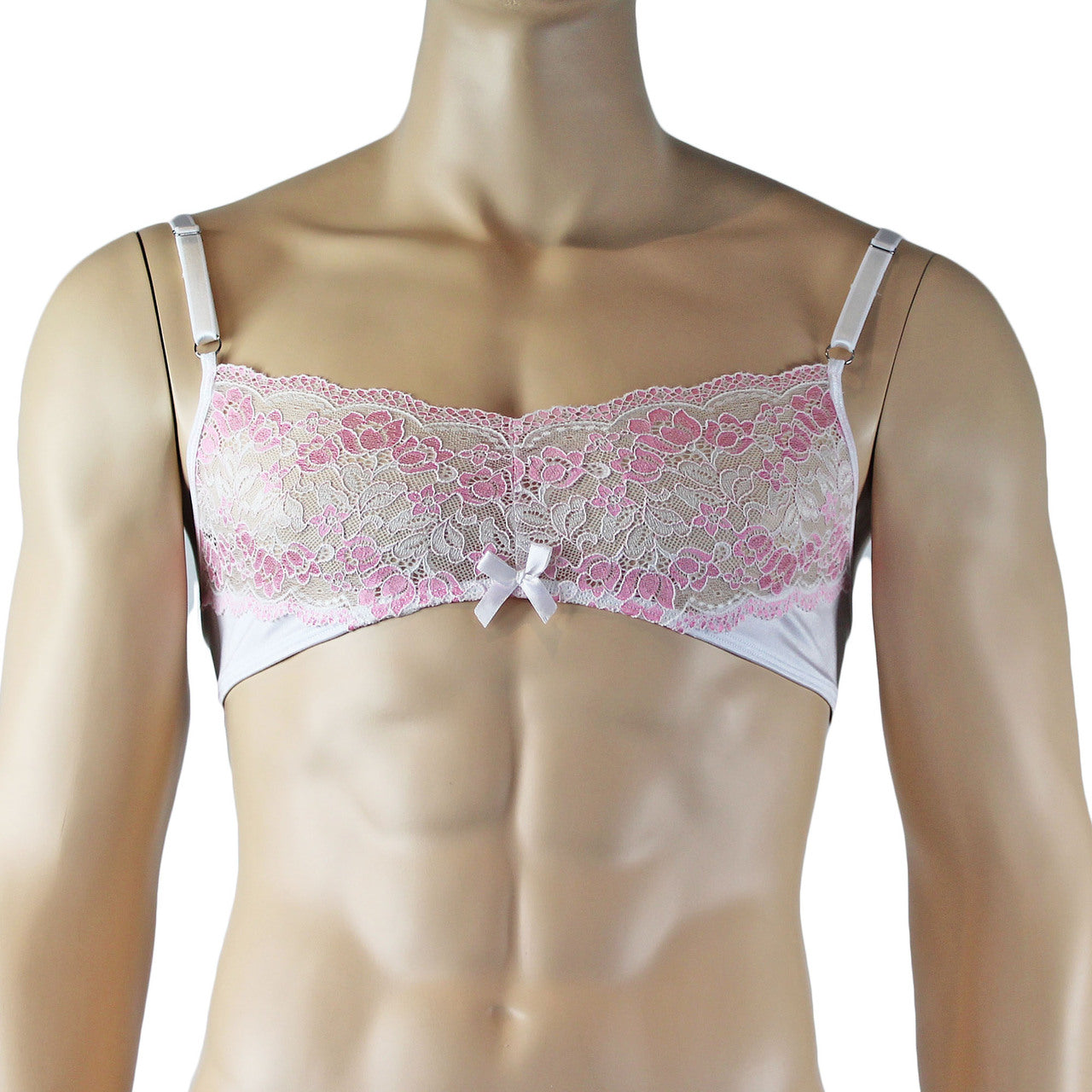 Mens Luxury Bra Top and Boxer Brief White