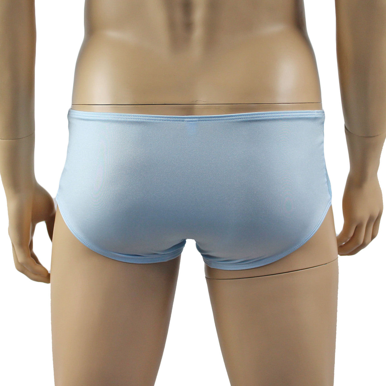 Mens Luxury Stretch Boxer Brief with Beautiful Lace Light Blue