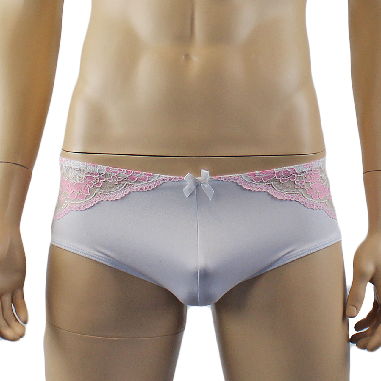 Mens Luxury Bra Top and Boxer Brief White