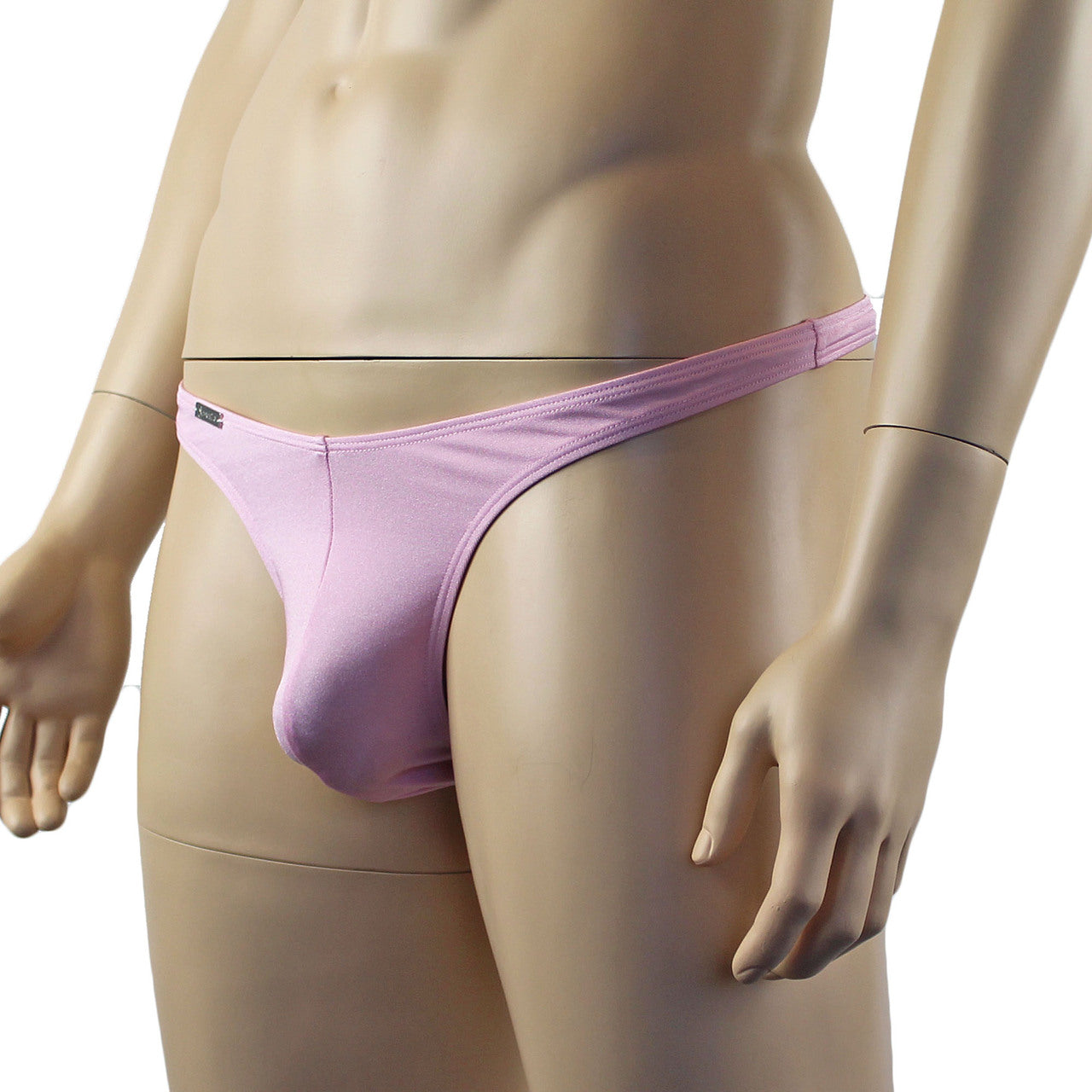 Mens Mick Spandex Medium Rise G string Thong Underwear Lingerie Light Pink