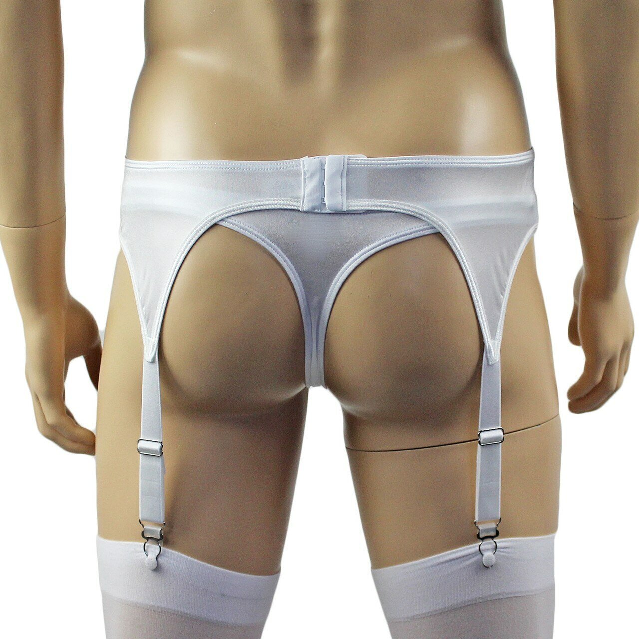 Male Romance Stretch Spandex Bra, G string Thong & Garterbelt (white plus other colours)