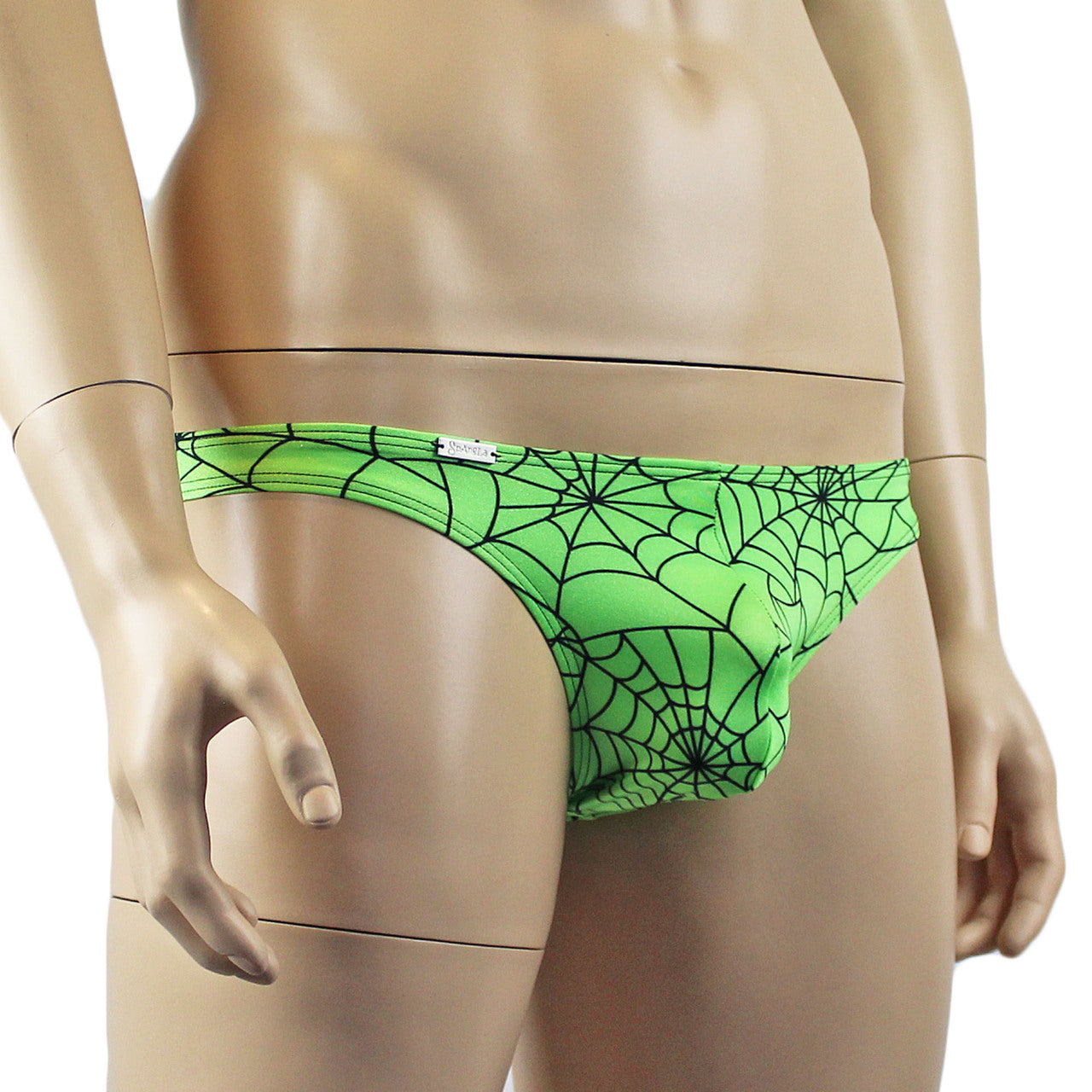 Mens Spider Web Mini Bikini Briefs Lime Green or Hot Pink
