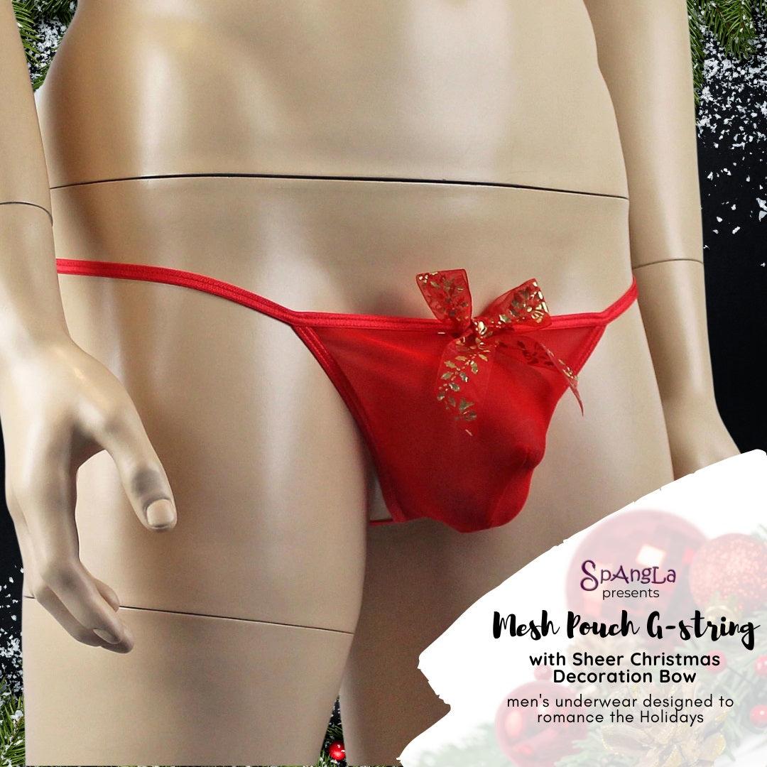 We Bring the Christmas “Sheer” with this Spangla Pouch G-string!