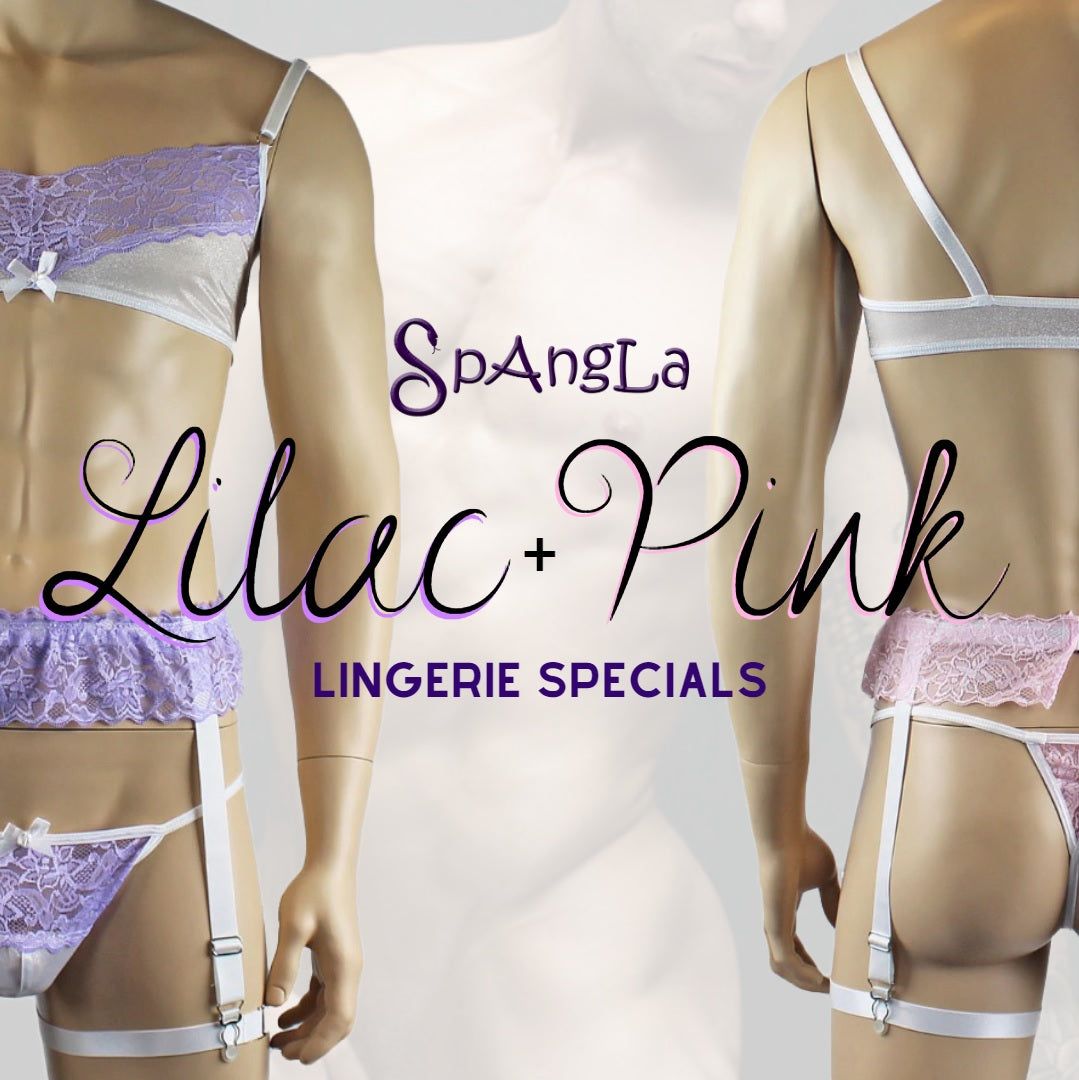 Spangla Dazzles with a Sheer Crystal Lingerie Treat in Lilac and Pink