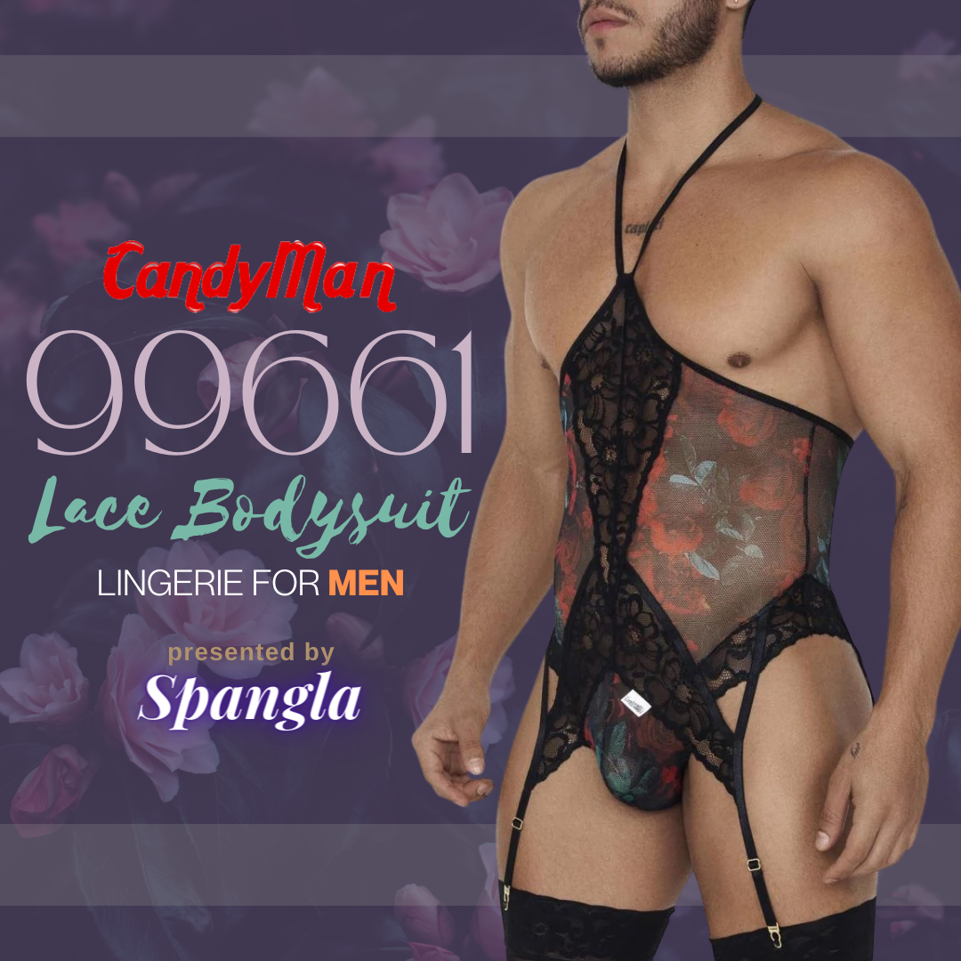 Smooth and Sensational Lace Bodysuit for Men Presented by Candyman