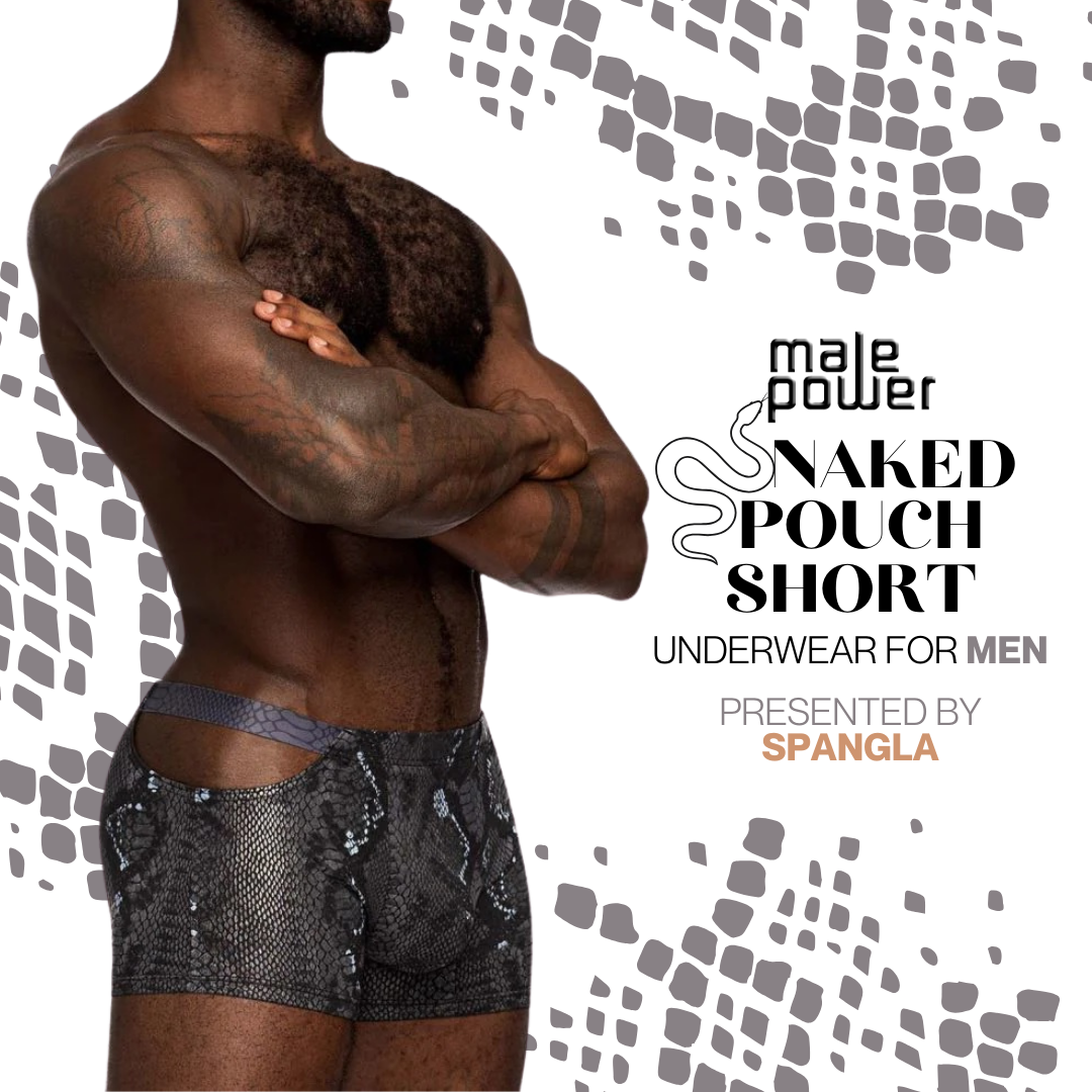 Slip On and Slither in this Enigmatic Snake Print Mens Underwear Short from Male Power!