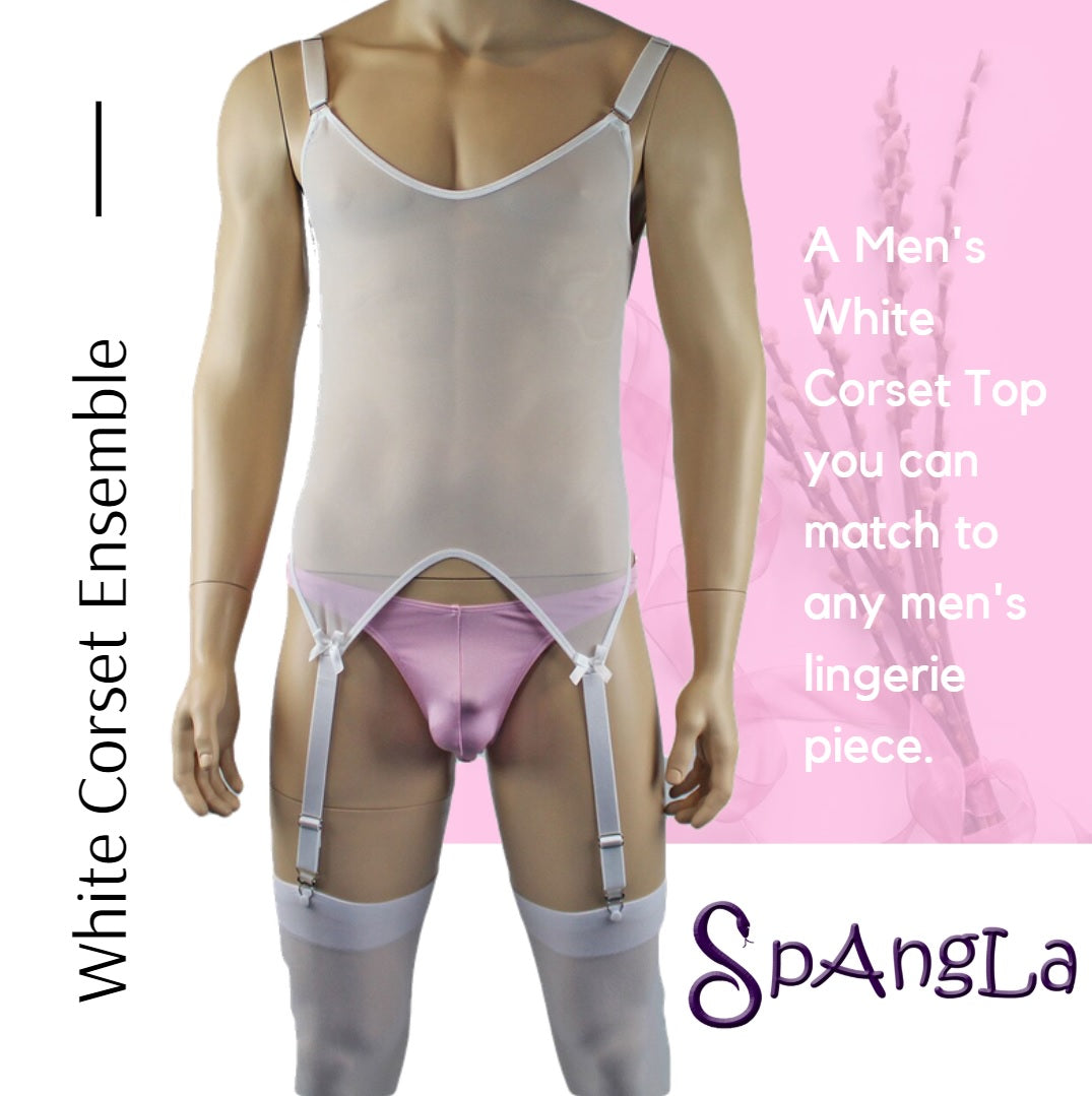 Sheer Beauty & Versatility of the Spangla Men’s White Corset