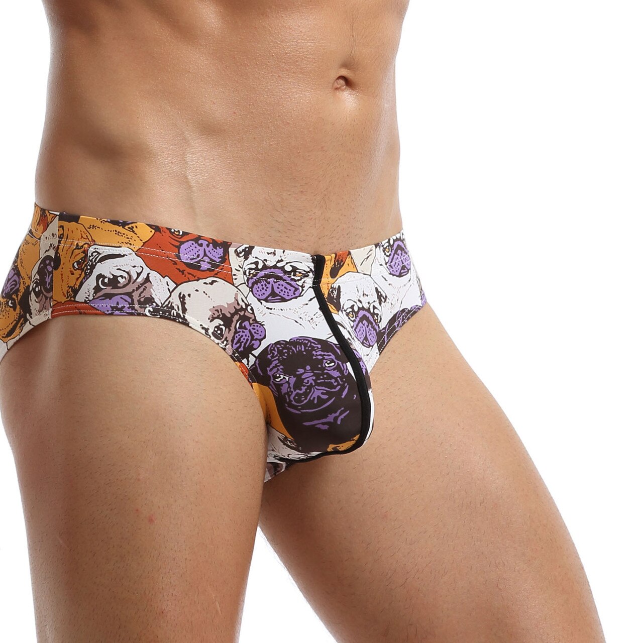 JCSTK - Mens Polymide Comfortable & Light Bikini Briefs Bull Dogs