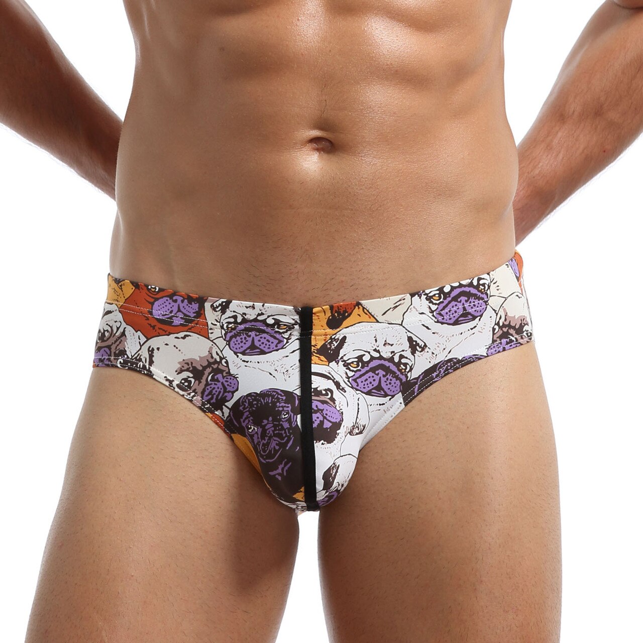 JCSTK - Mens Polymide Comfortable & Light Bikini Briefs Bull Dogs