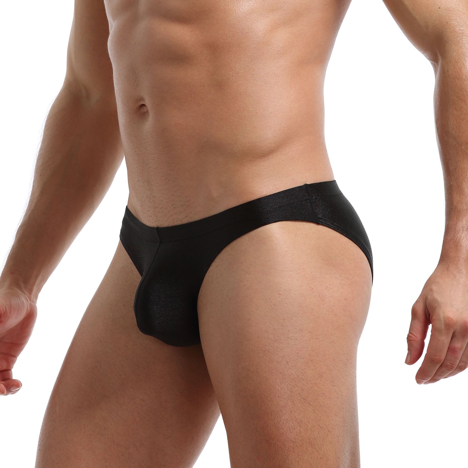 JCSTK - Mens Soft and Silky Comfortable Poly Bikini Brief Black