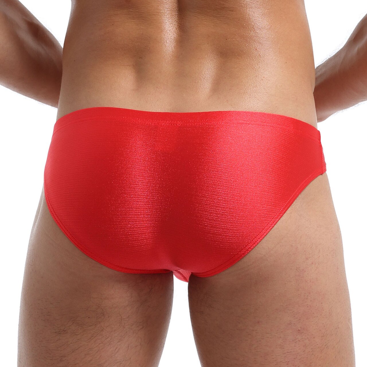 JCSTK - Mens Soft and Silky Comfortable Poly Bikini Brief Red