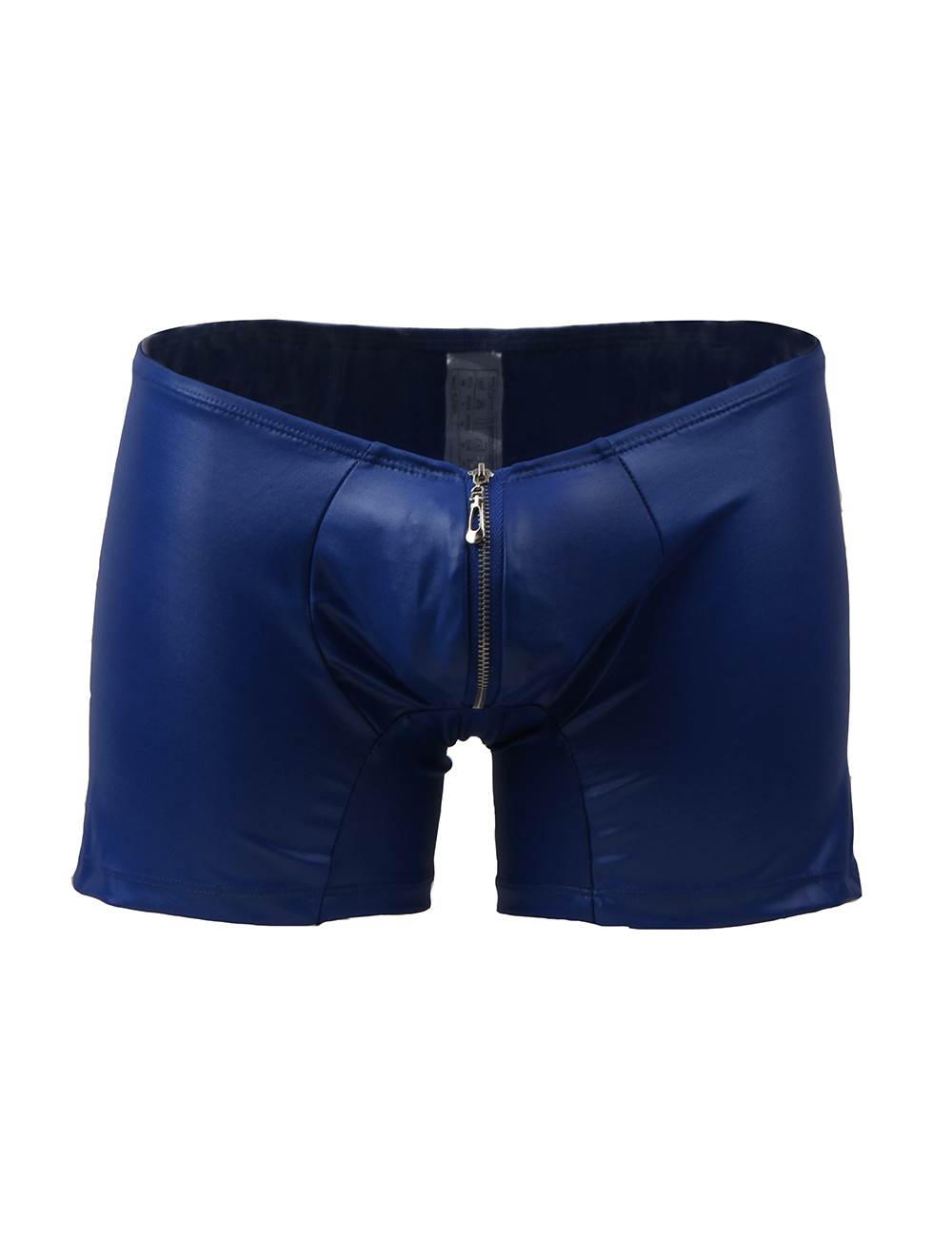 JCSTK -  Mens Wetlook OY-MP069 Boxer Shorts with Zipper Pouch Front Blue