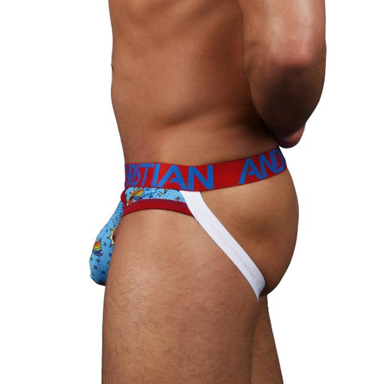 JCSTK - Mens Andrew Christian Out & Proud Rainbow Brief Jock Strap