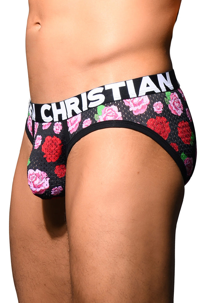 JCSTK - Andrew Christian AC-92828 Floral Mesh Brief Mens Underwear w/ ALMOST NAKED® Printed