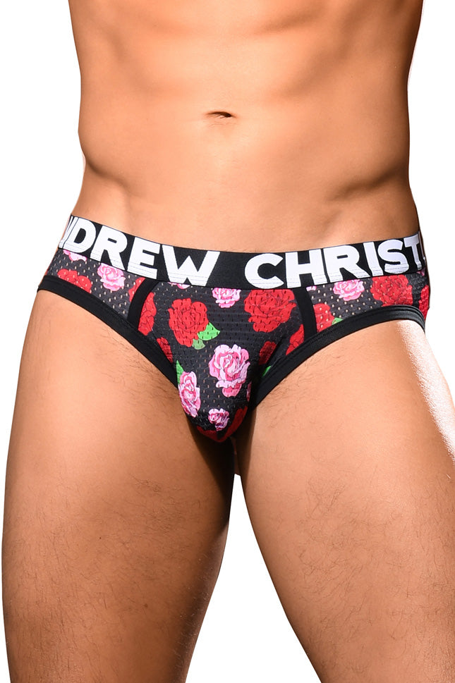 JCSTK - Andrew Christian AC-92829 Mens Floral Mesh Bubble Butt Jockstrap Undies w/ ALMOST NAKED® Printed