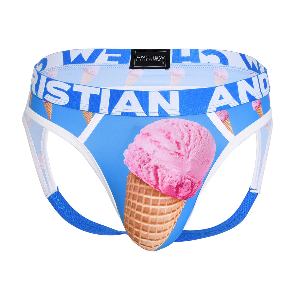 JCSTK - Andrew Christian AC-92816 Ice Cream Mens Locker Room Jockstrap Undies w/ ALMOST NAKED® Printed