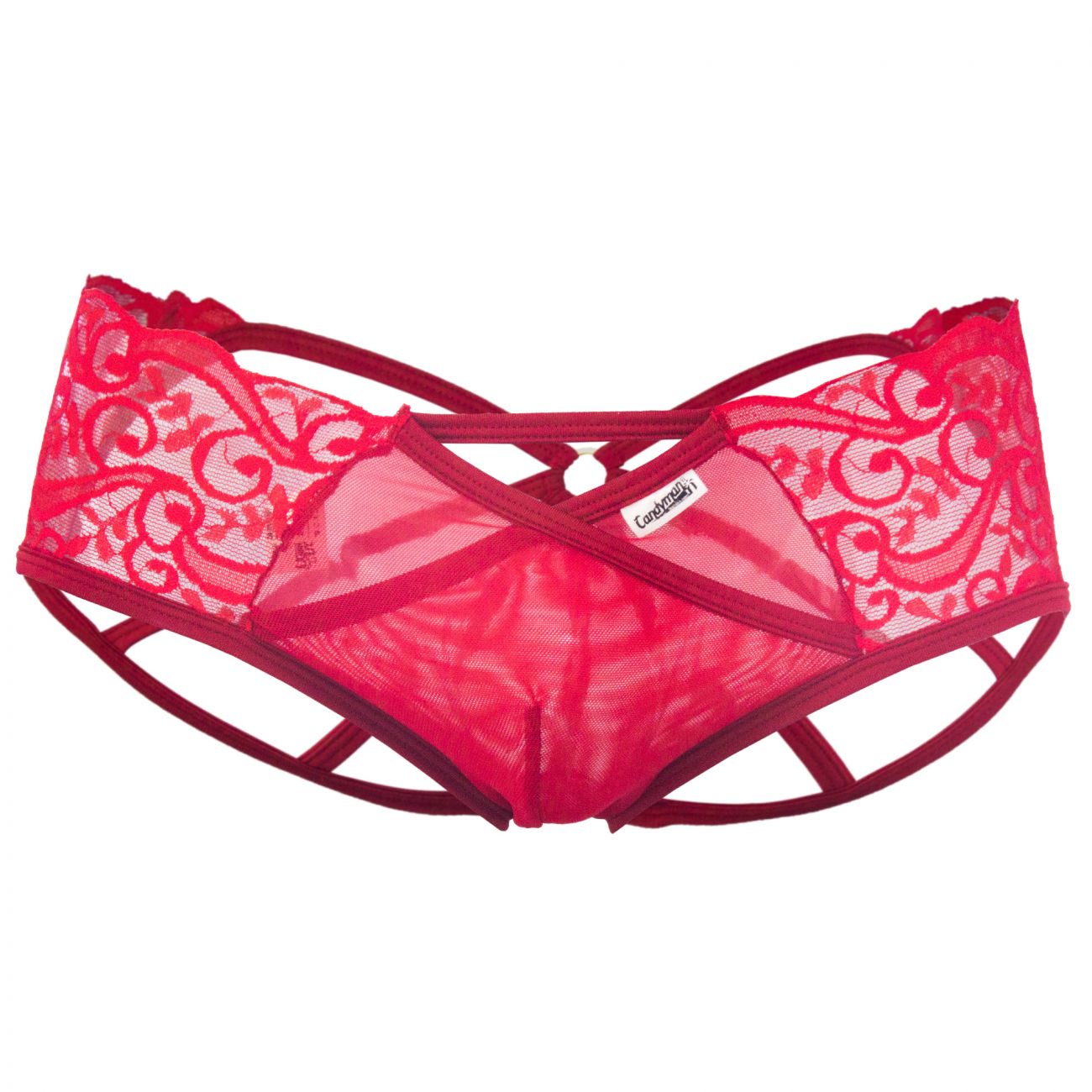 JCSTK - CandyMan 99232X Sexy Lace Jockstrap Red Plus Sizes