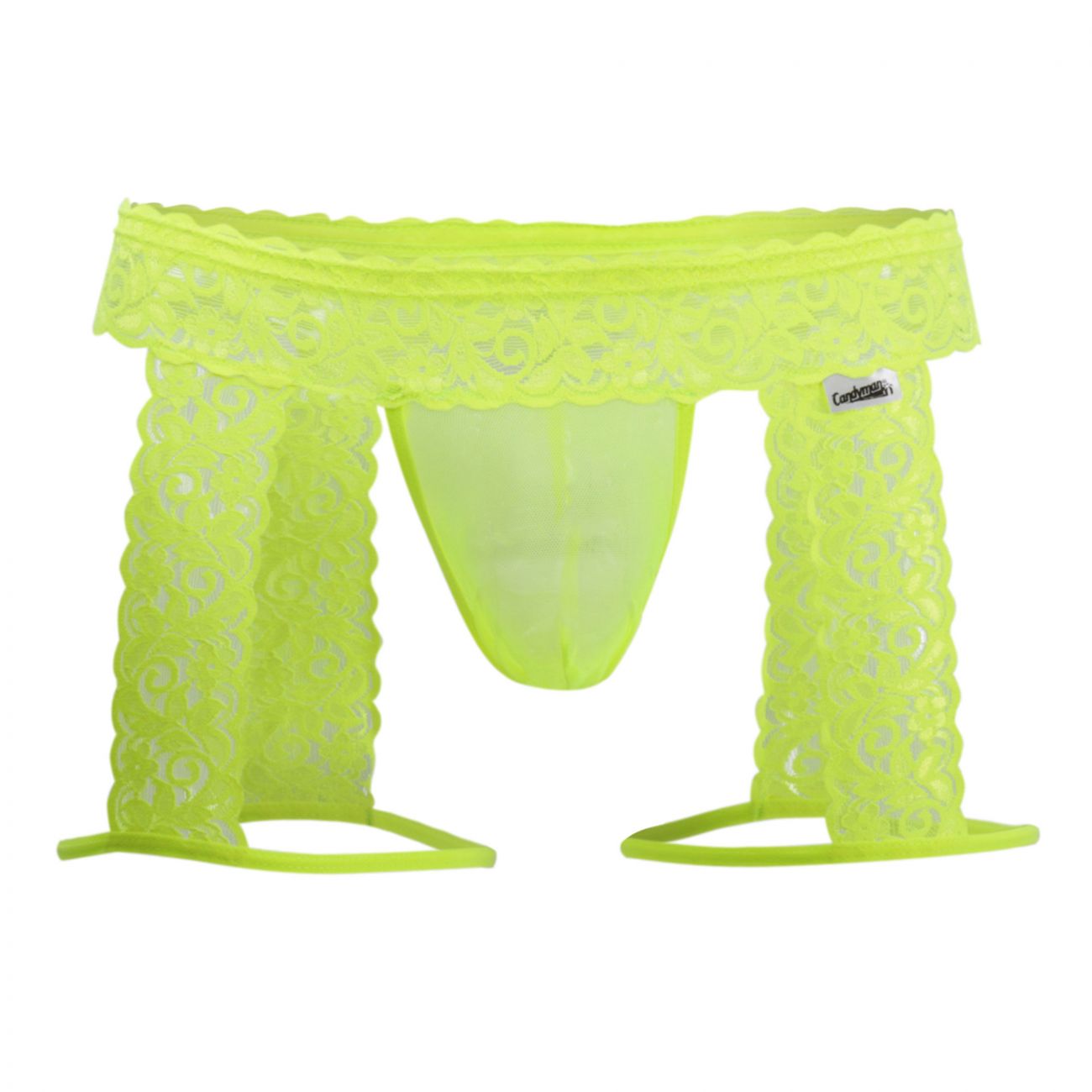 JCSTK - CandyMan 99369X Lace Thongs Hot Yellow Plus Sizes