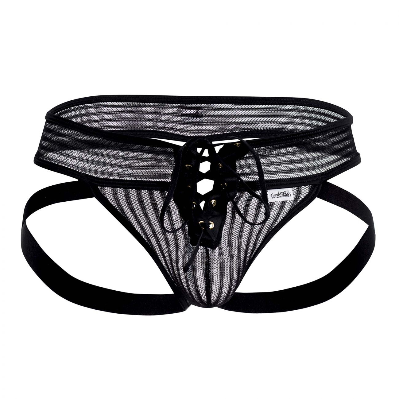 JCSTK - CandyMan 99493X G-String Jockstrap Black Plus Sizes