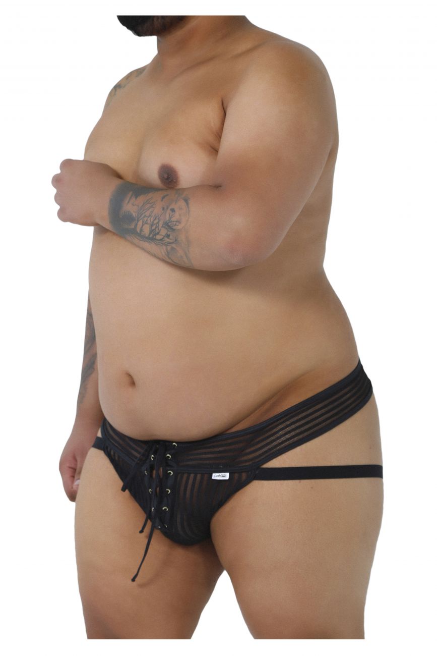 JCSTK - CandyMan 99493X G-String Jockstrap Black Plus Sizes