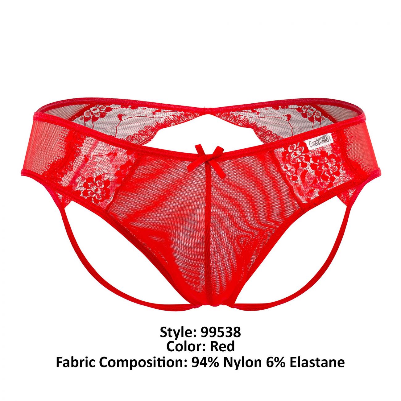 JCSTK - CandyMan 99538 Sexy Lace Jockstrap Red