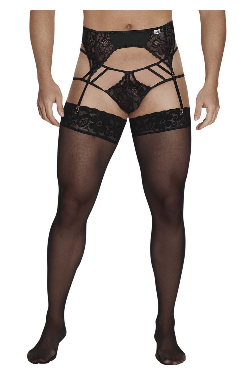 JCSTK - CandyMan 99550 Lace Garter-Jockstrap Outfit Black