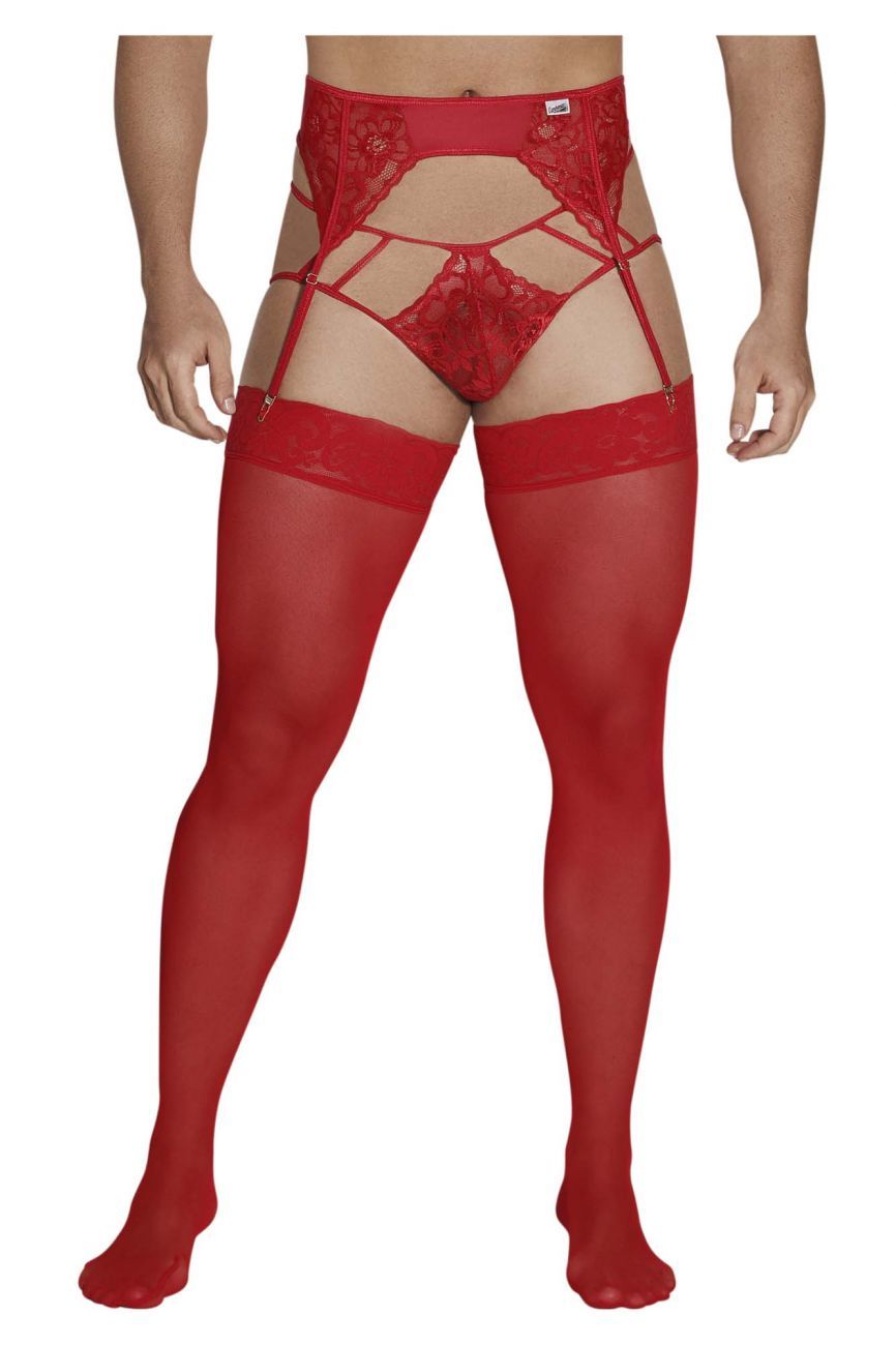 JCSTK - CandyMan 99550 Lace Garter-Jockstrap Outfit Red