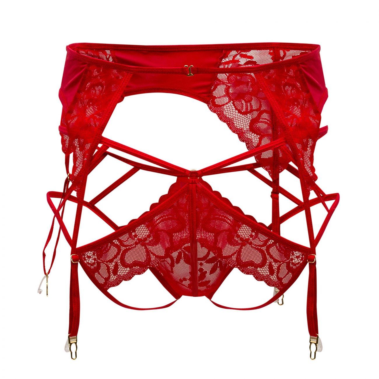 JCSTK - CandyMan 99550 Lace Garter-Jockstrap Outfit Red