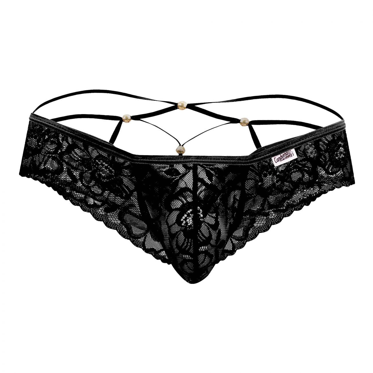 JCSTK -  CandyMan 99551 Lace Peekaboo Briefs Black