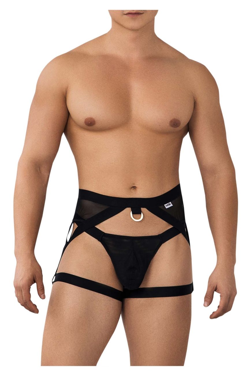 JCSTK - CandyMan 99623 Sexy Garter Jockstrap Black