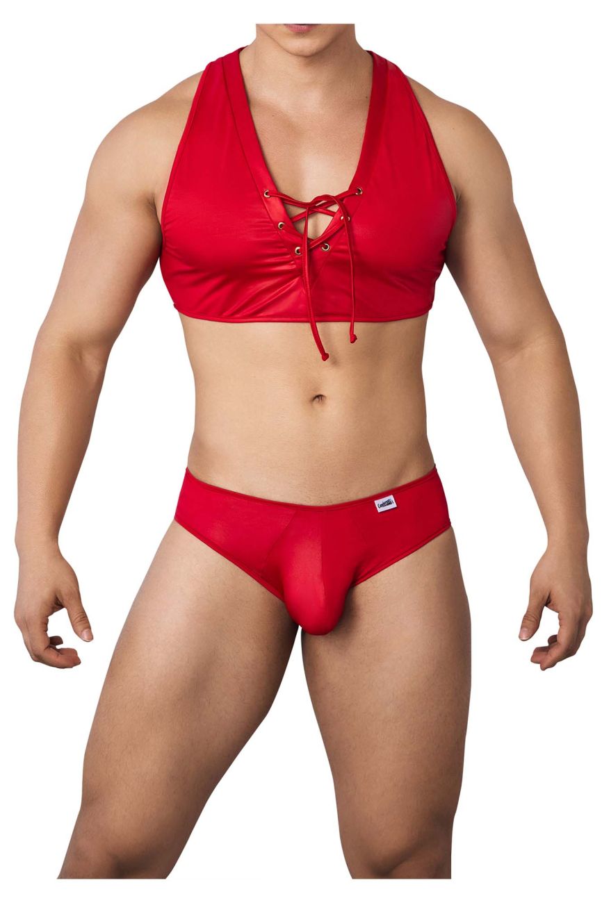 JCSTK - CandyMan 99628 Playful Top and Brief Set Red