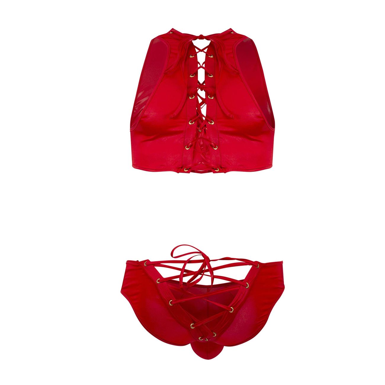 JCSTK - CandyMan 99628 Playful Top and Brief Set Red