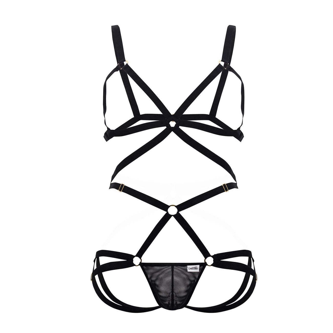 JCSTK - CandyMan 99635 Strappy Harness Set Black