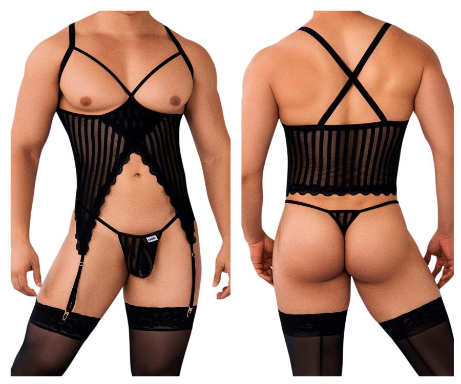 JCSTK - CandyMan 99654 Mesh Two Piece Set Black