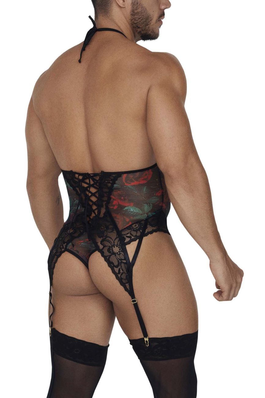 JCSTK - CandyMan 99661 Lace Bodysuit Black Print