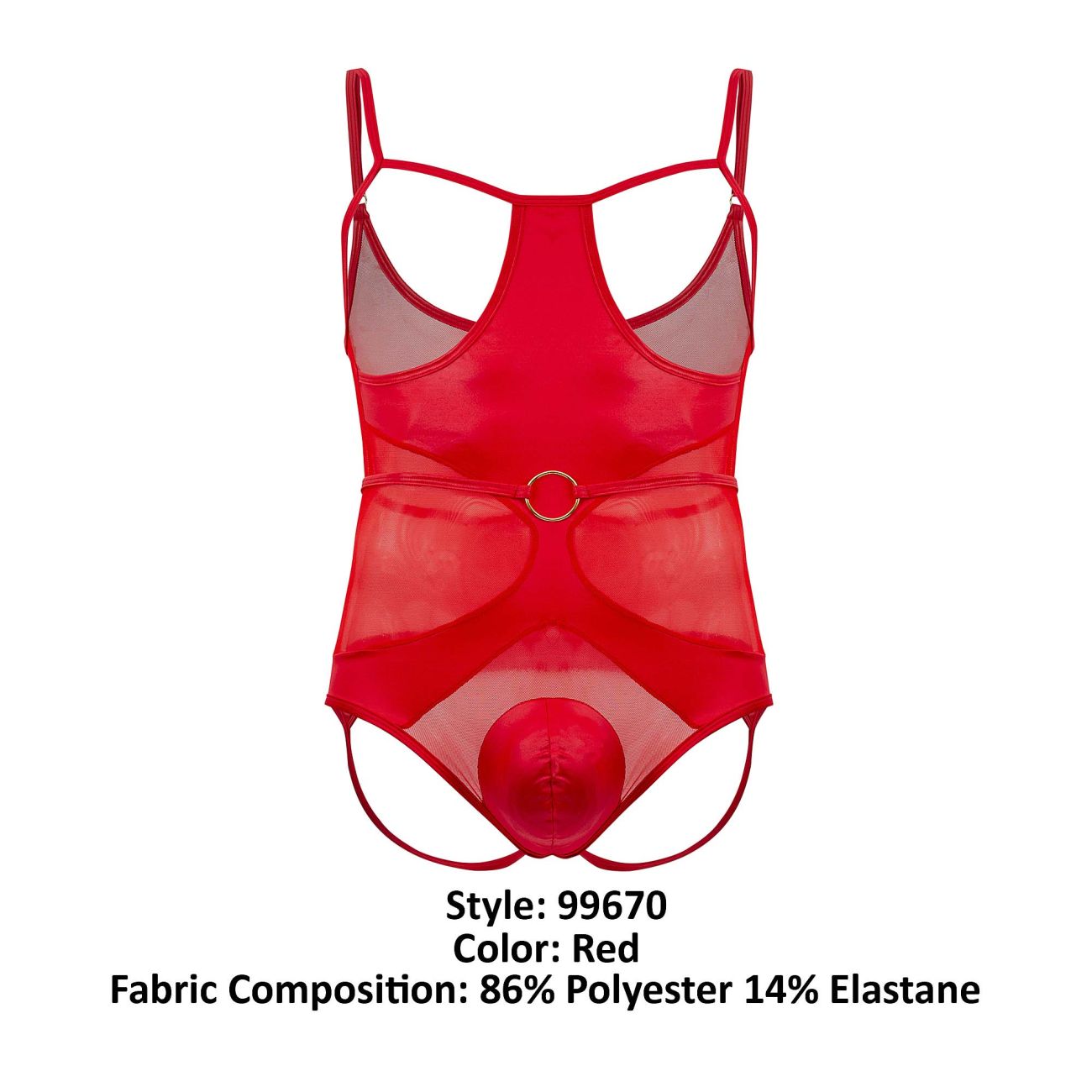 JCSTK - CandyMan 99670 Harness Bodysuit Red