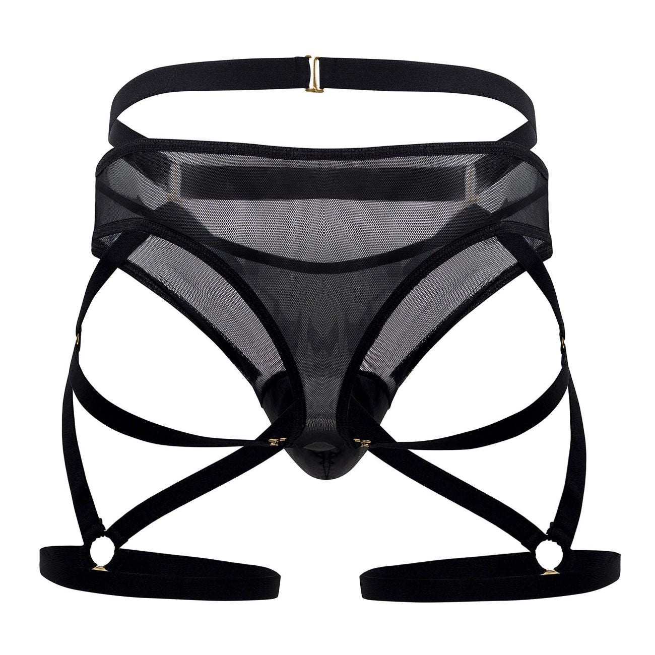 JCSTK - CandyMan 99674 Garter Thongs Two Piece Set Black