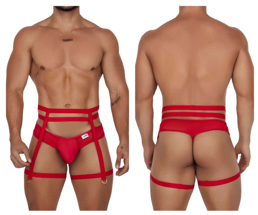 JCSTK - CandyMan 99677 Garter Thongs Two Piece Set Red