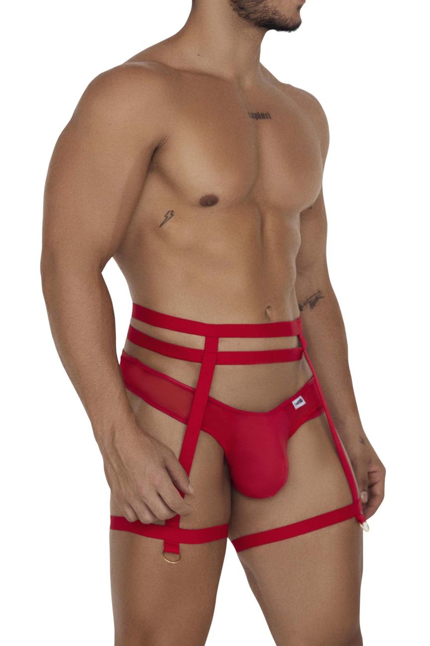 JCSTK - CandyMan 99677 Garter Thongs Two Piece Set Red