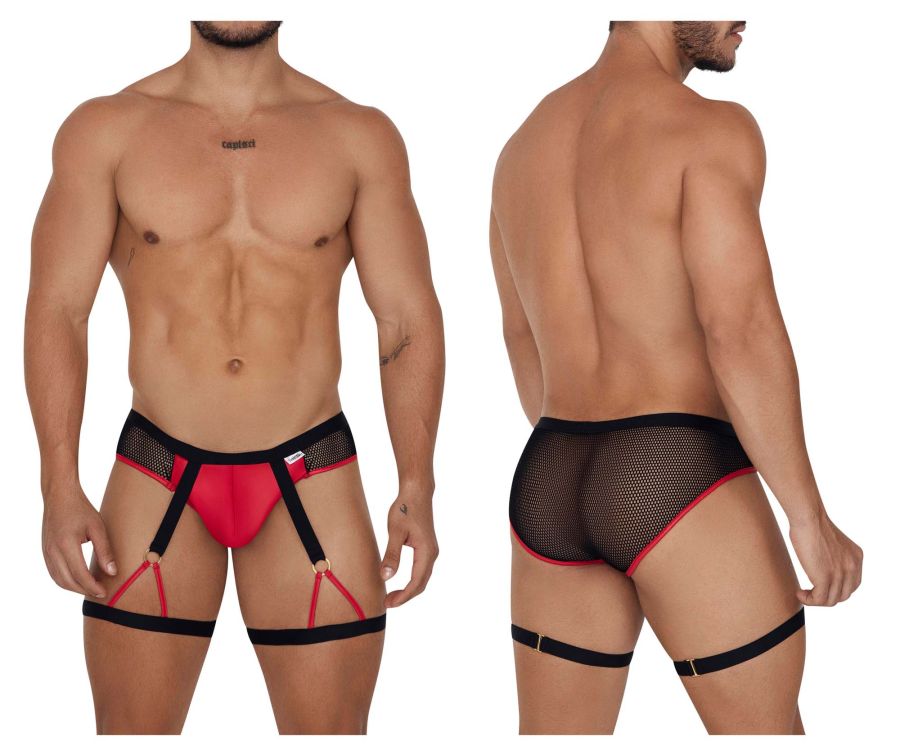 JCSTK - CandyMan 99684 Garter Briefs Black-Red