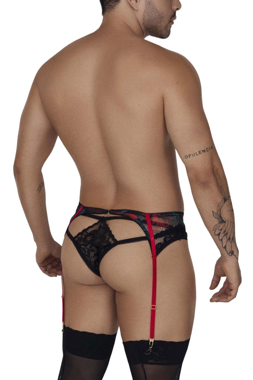 JCSTK - CandyMan 99688 Garter Thongs Two Piece Set Black