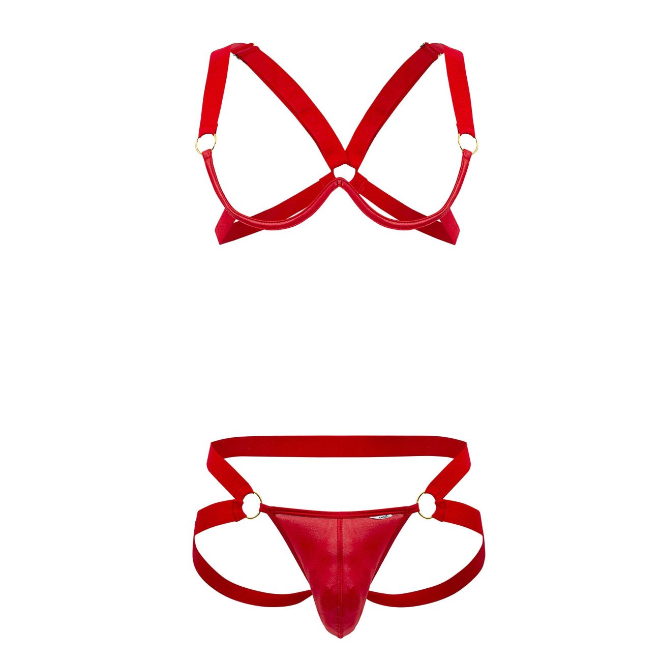 JCSTK -  CandyMan 99731 Harness-Bra Two Piece Set Red