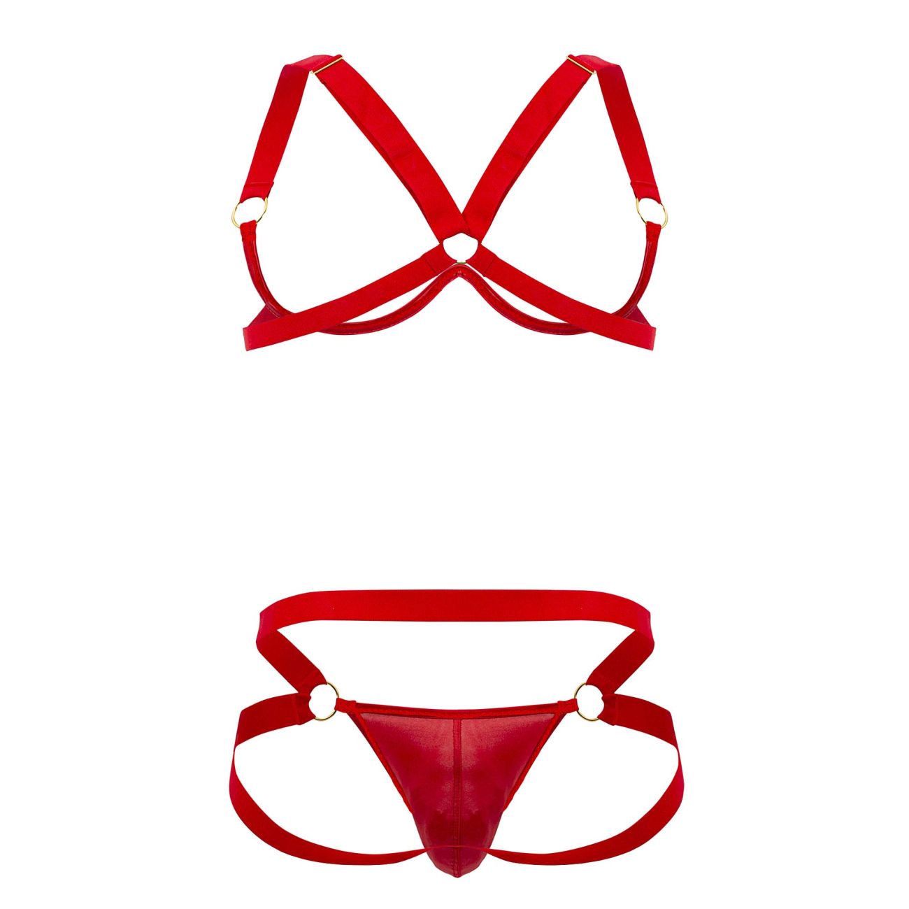 JCSTK -  CandyMan 99731 Harness-Bra Two Piece Set Red