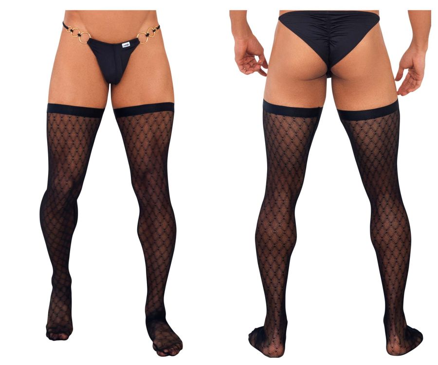 JCSTK - CandyMan 99735 Mesh Thigh Highs Black