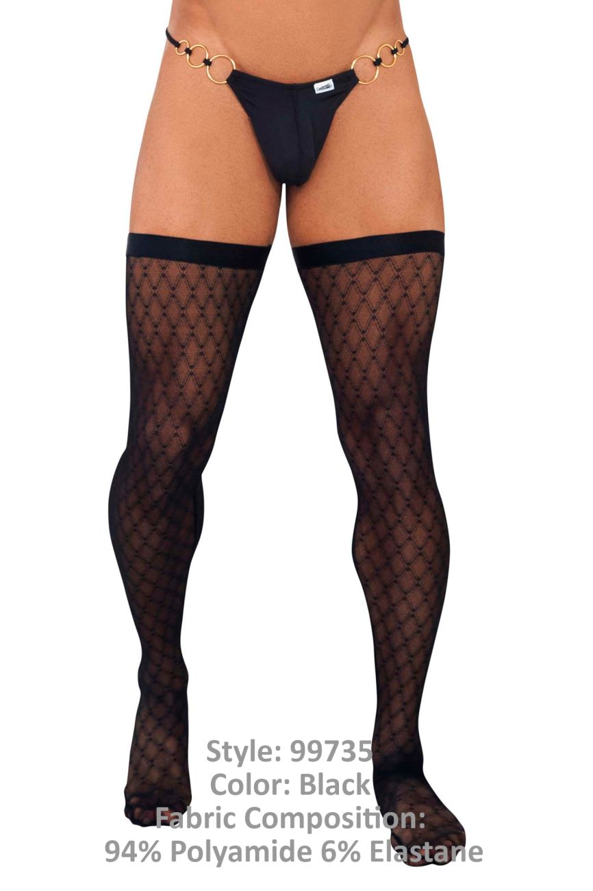 JCSTK - CandyMan 99735 Mesh Thigh Highs Black