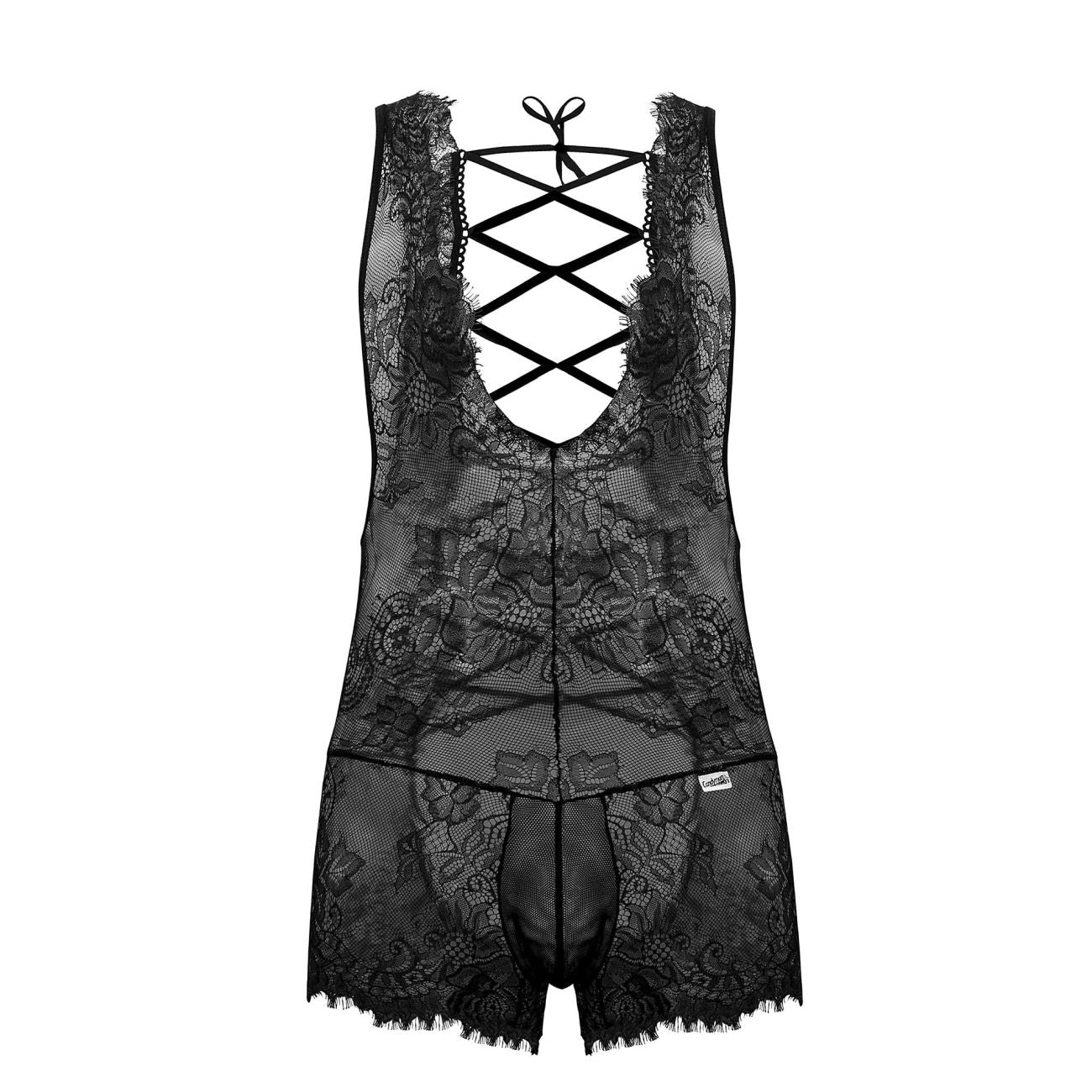 JCSTK - CandyMan 99743 Lace Bodysuit Black