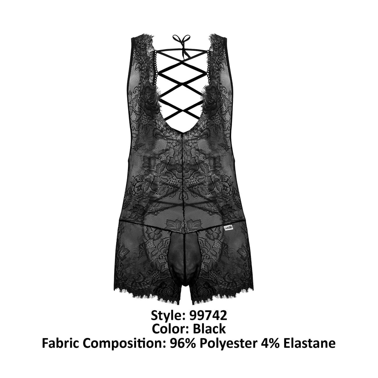 CandyMan 99743 Lace Bodysuit Black