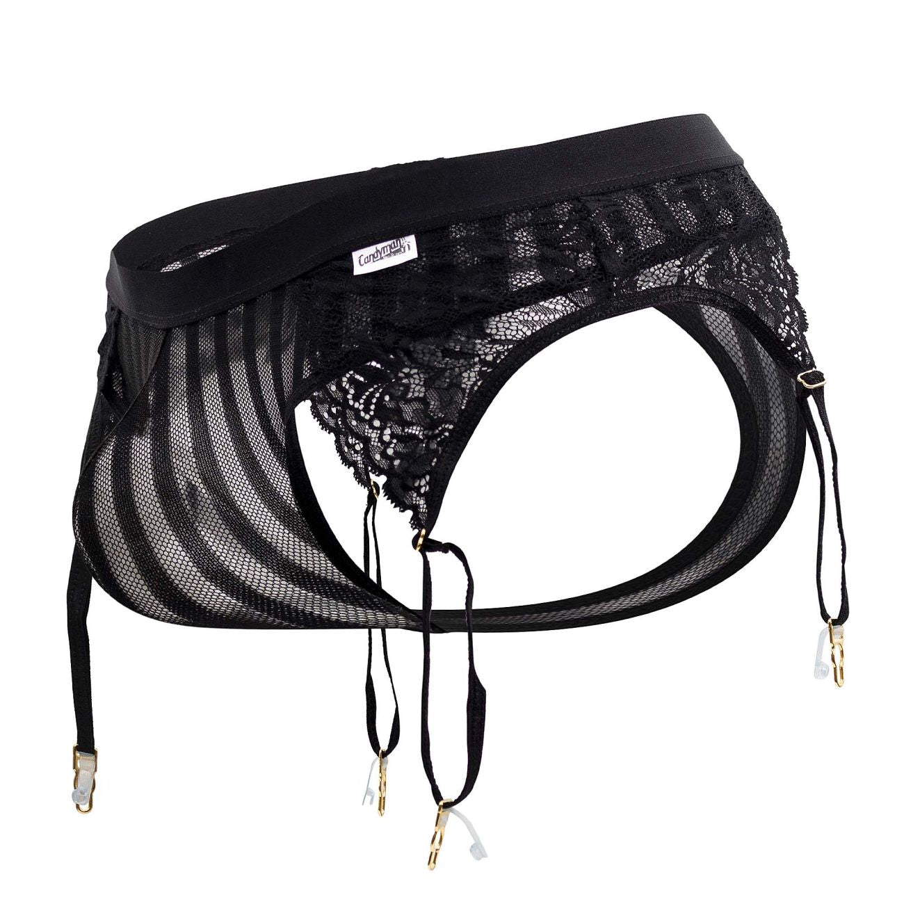 JCSTK - CandyMan 99766 Garter Thongs Black