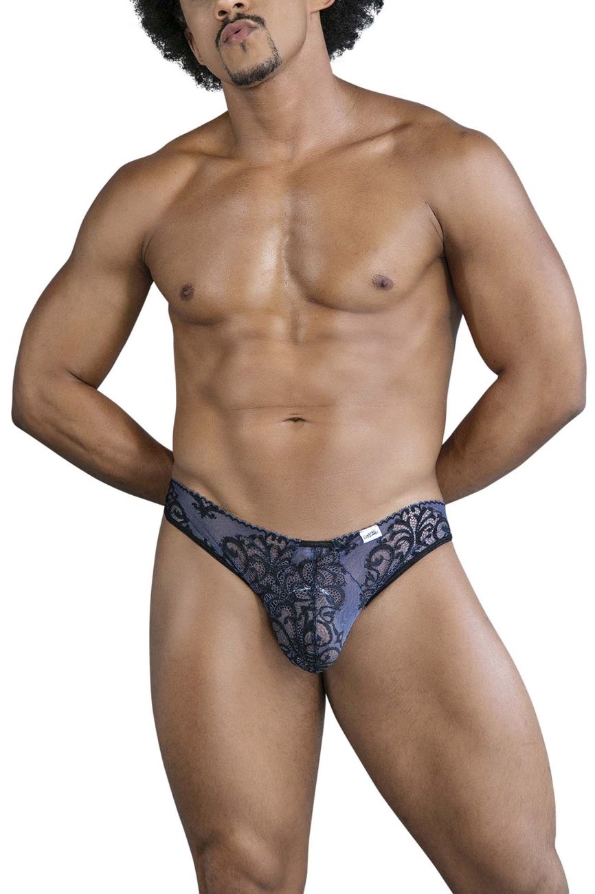 CandyMan 99830 Male Lace Briefs Nude-Black