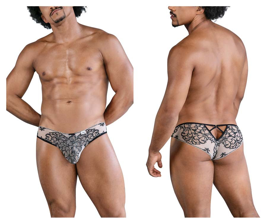 CandyMan 99830 Male Lace Briefs Black-Navy